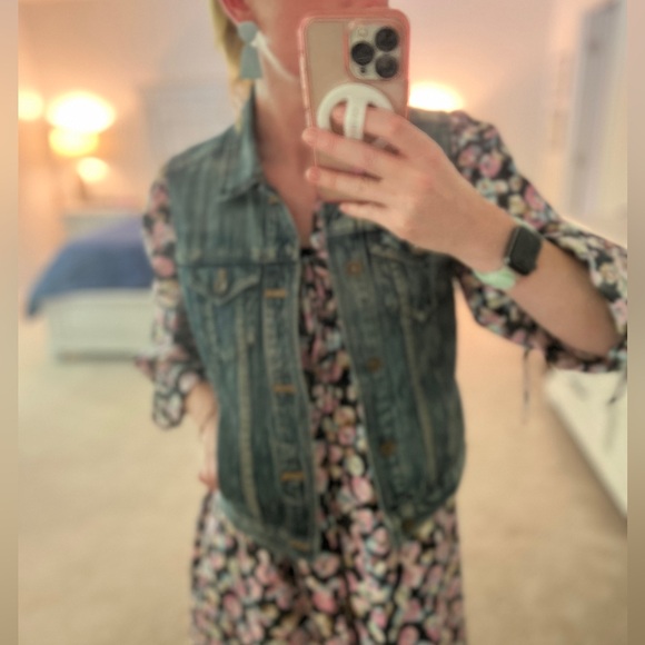 Madewell Medium Wash 100% Cotton Jean Vest Size XSmall - Picture 4 of 9